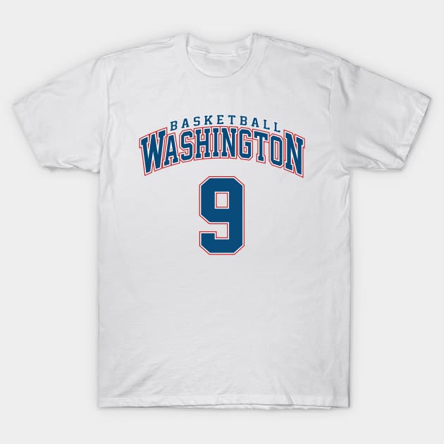 Washington Basketball - Player Number 9 T-Shirt by Cemploex_Art